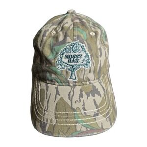 Mossy Oak Vintage Tree Logo Patch Cap Green Leave Camouflage Strap Back